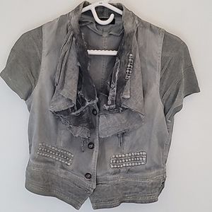 Vanilla b. Grey Jeans Jacket Size M